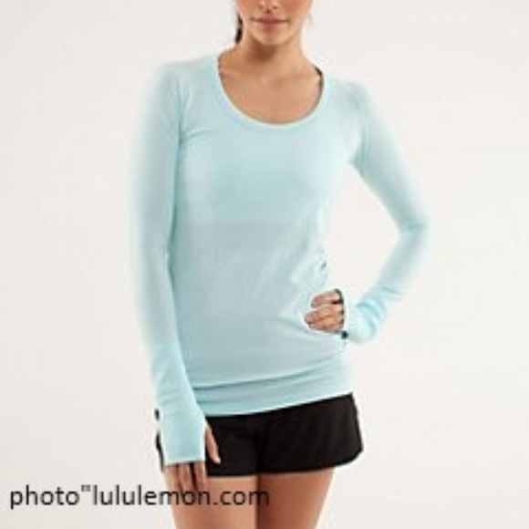 lululemon athletica Tops - Lululemon Swiftly Long Sleeve in Aquamarine EUC